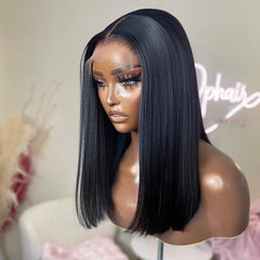 Double Drawn Silky Straight Glueless 4x4 Closure Lace Wig Middle Part