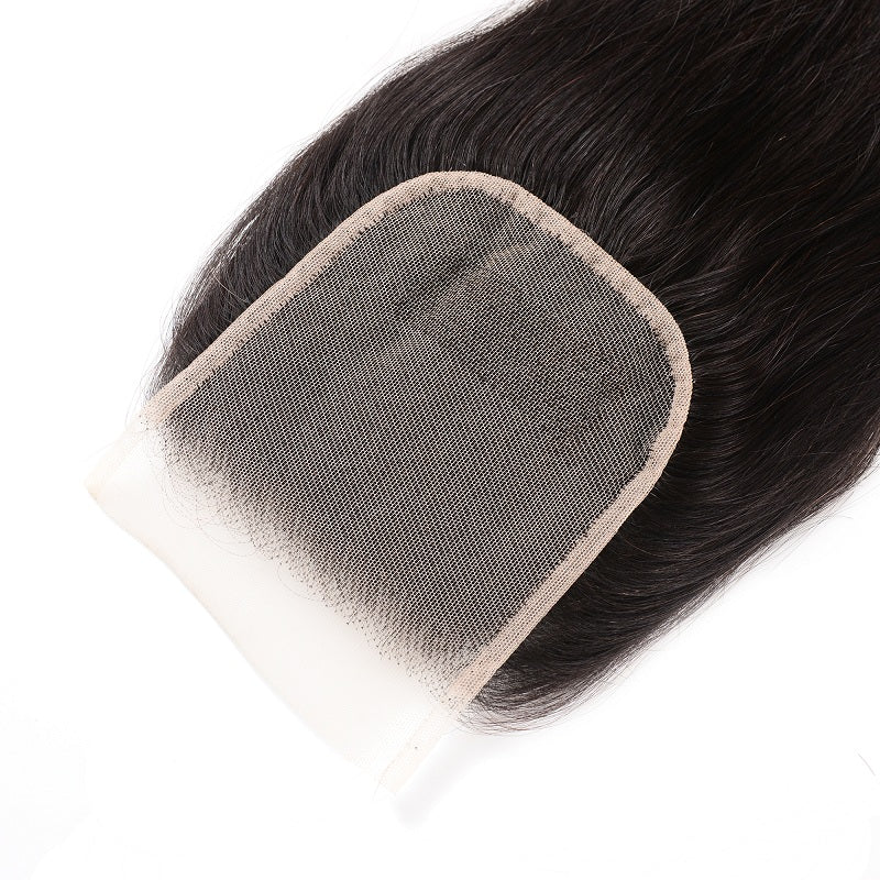 Straight 1pcs 4x4 Transparent Free Part Lace Closure With Human Hair