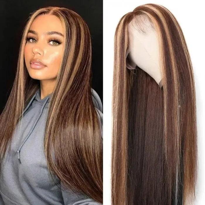 Undetectable Skin Melt Lace Wig Lace Front Wigs Long Straight Hair Perfect Honey Highlight Wig