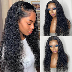 Front Water Wave Wig 13x4 Transparent Lace Front Natural Looking Wig For Black Women