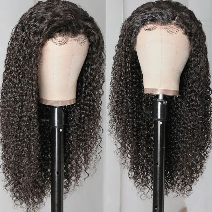 Jerry Curly Glueless Wigs 13x4 Transparent Lace Front Wigs Original Human Hair