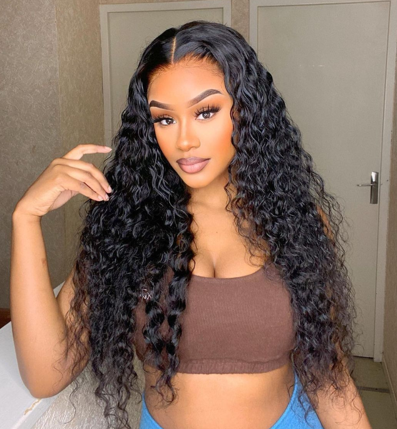 15A 13x4 Lace Frontal Curly Wig Wave Human Hair