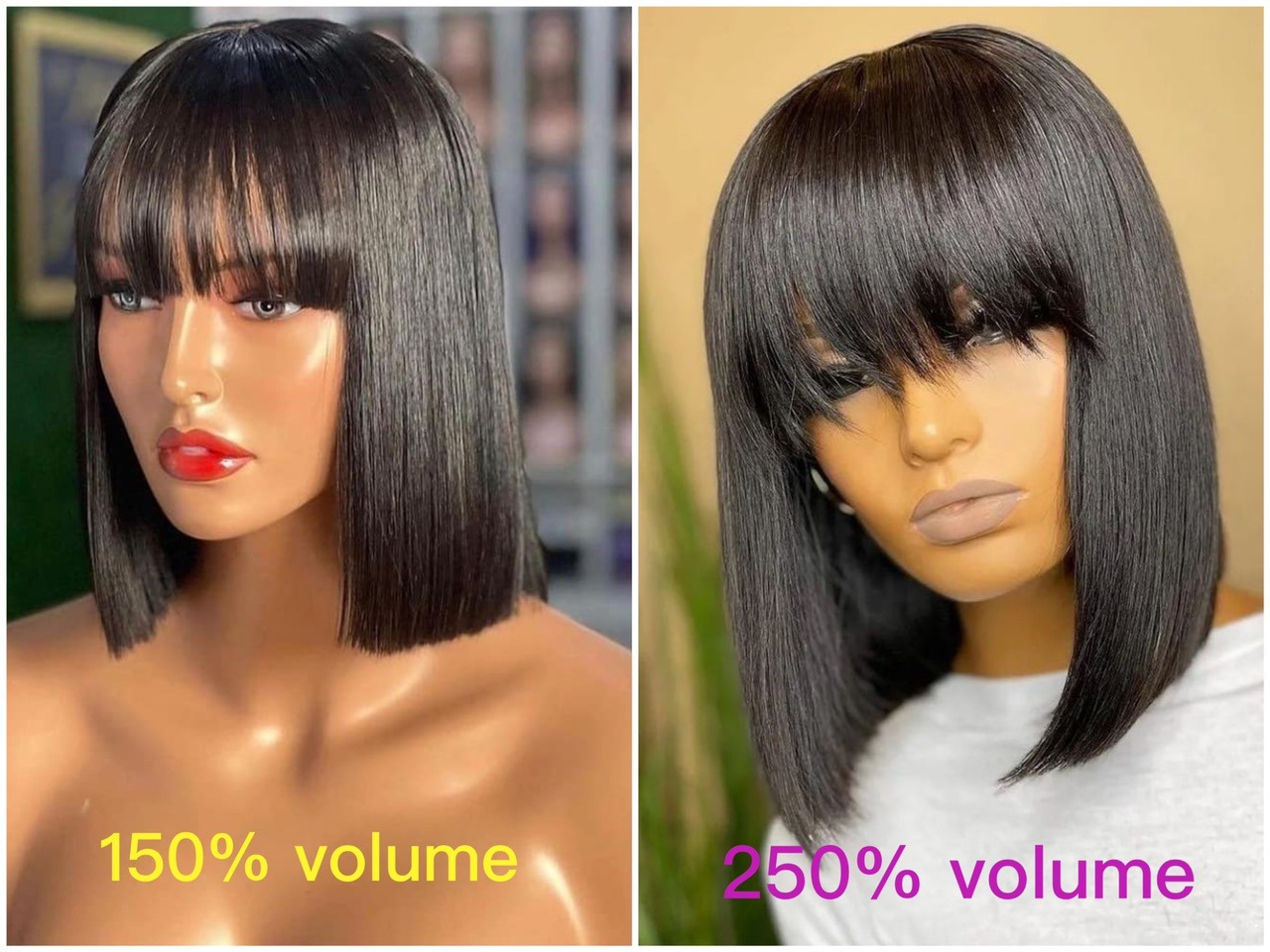 Fringe 150% Destiny Straight Bob Wig Natural Black Color