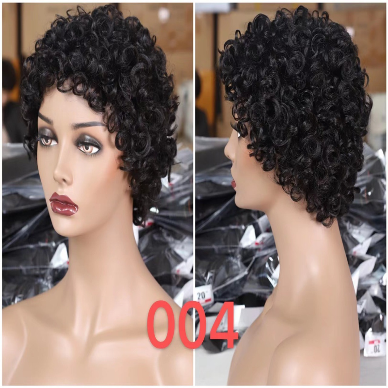 Pixie Wig YBH-004  Perm Curly Wig Short Human Hair