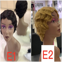 Pixie Wig E1 E2 Water Wave Wig Short Human Hair