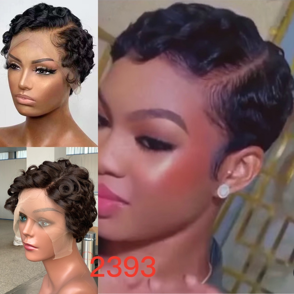 Pixie Wig with T Part Lace Wig YBH-2393 R600