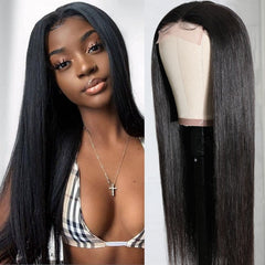 Silk Straight 4 By 4 Lace Closure Wigs 180% Density Human Hair Wigs