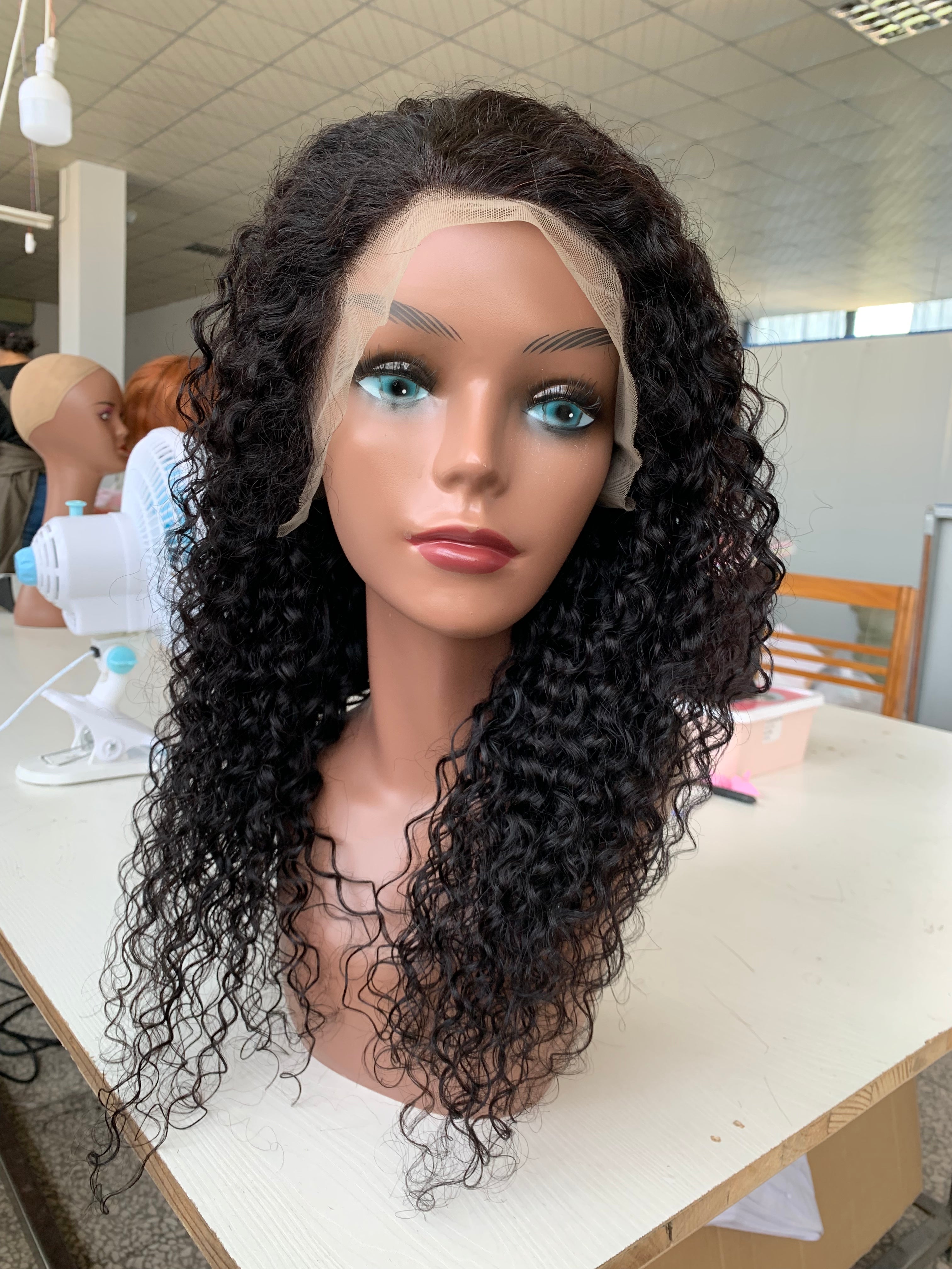 15A 13x4 Lace Frontal Curly Wig Wave Human Hair