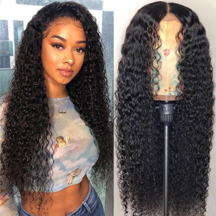 Curly Lace Wig Transparent Lace Front Wigs with Pre Plucked Human Hair Wigs