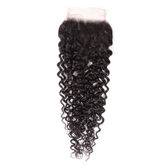 1 piece 4*4 Transparent Free Part Lace Closure Curly Hair