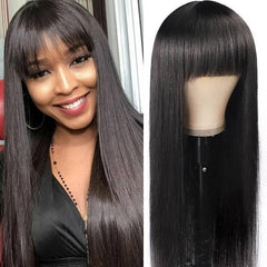 BOGO Staright Fringe Human Hair Wigs With Bangs Real Human Hair