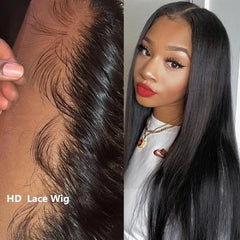 Straight Hair 13x4 Lace Front Wigs With Baby hair Tangle-Free Human Hair Wigs 200% Density