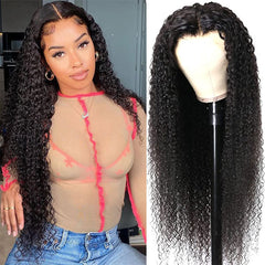 Curly Hair Lace Closure Wig Lace Part Wigs 100% Virgin Hair