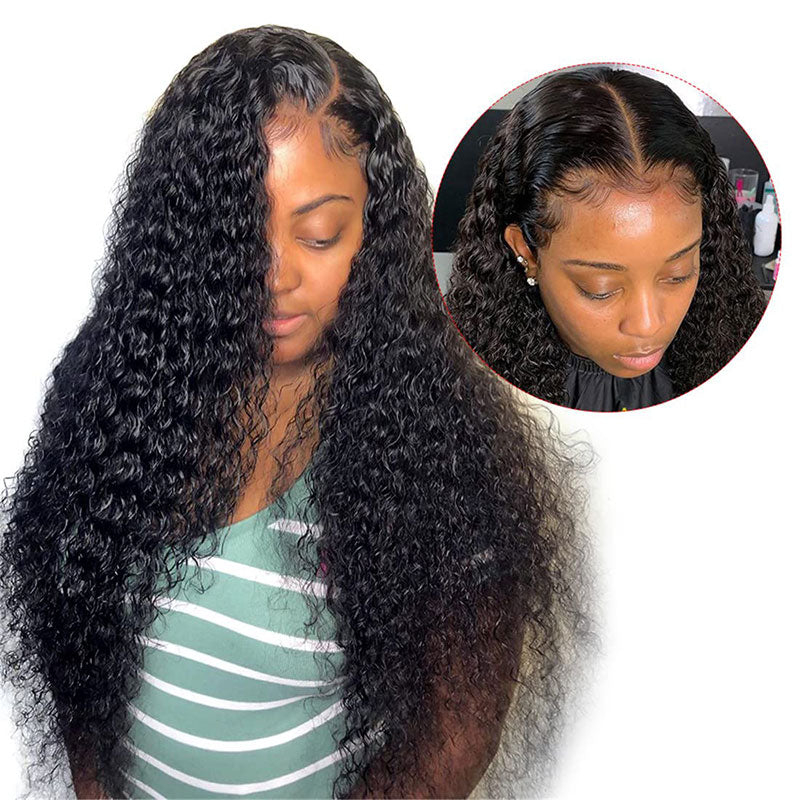 Curly Hair Lace Closure Wig Lace Part Wigs 100% Virgin Hair