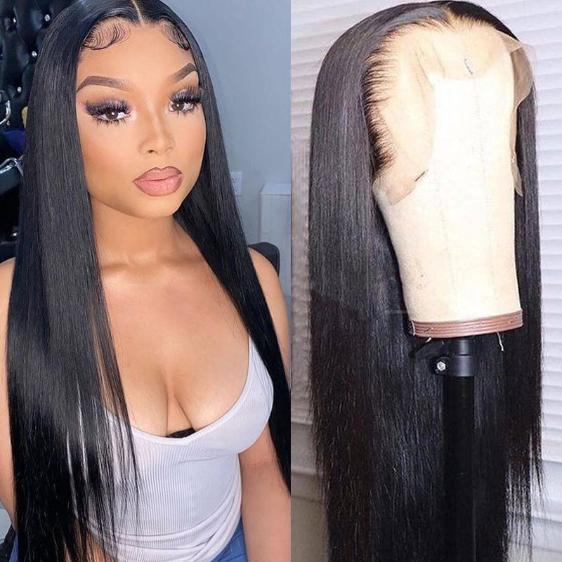 Soft and Silk Straight Wig 13x4 Transparent Lace Frontal Wigs Human Hair Wig