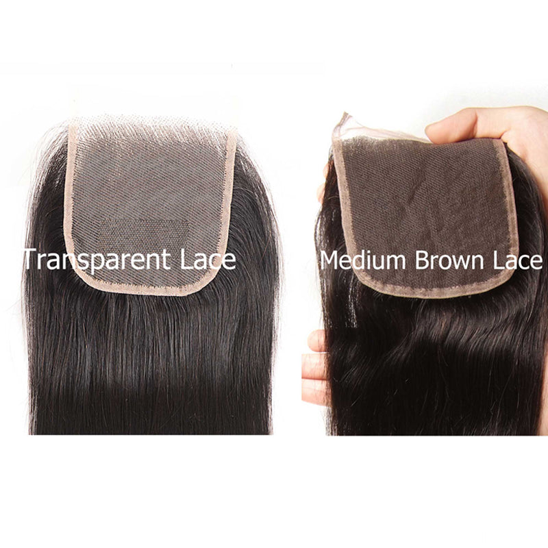 Straight 1pcs 4x4 Transparent Free Part Lace Closure With Human Hair