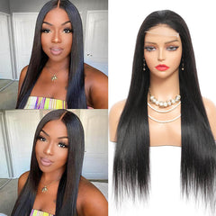 13A Straight 4x4 Lace Closure Wig Pre Plucked Glueless 100% Real Humam Hair Wig