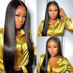 13A Straight 4x4 Lace Closure Wig Pre Plucked Glueless 100% Real Humam Hair Wig