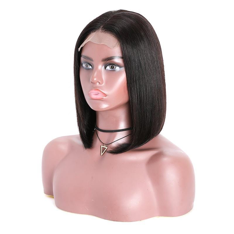 High Quality 4x4 Lace Closure Bob Wigs Short Straight Human Hair 150% Density