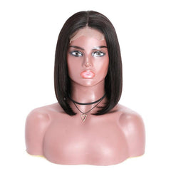 High Quality 4x4 Lace Closure Bob Wigs Short Straight Human Hair 150% Density