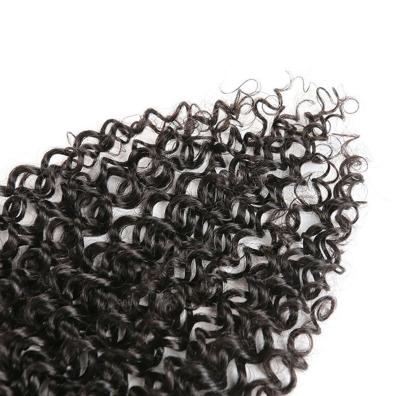 Black Curly Brazilian Hair 4x4 Free Part Lace Closure Pre-Plucked With Virgin Human Hair