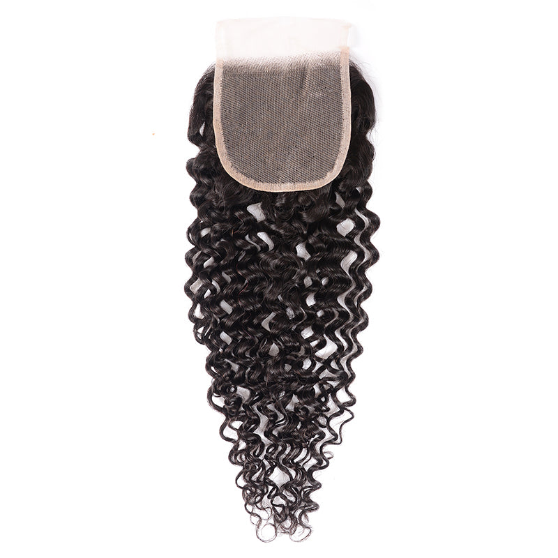 1 piece 4*4 Transparent Free Part Lace Closure Curly Hair