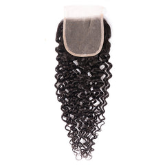 1 piece 4*4 Transparent Free Part Lace Closure Curly Hair