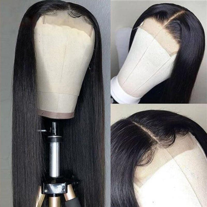 Silk Straight 4 By 4 Lace Closure Wigs 180% Density Human Hair Wigs