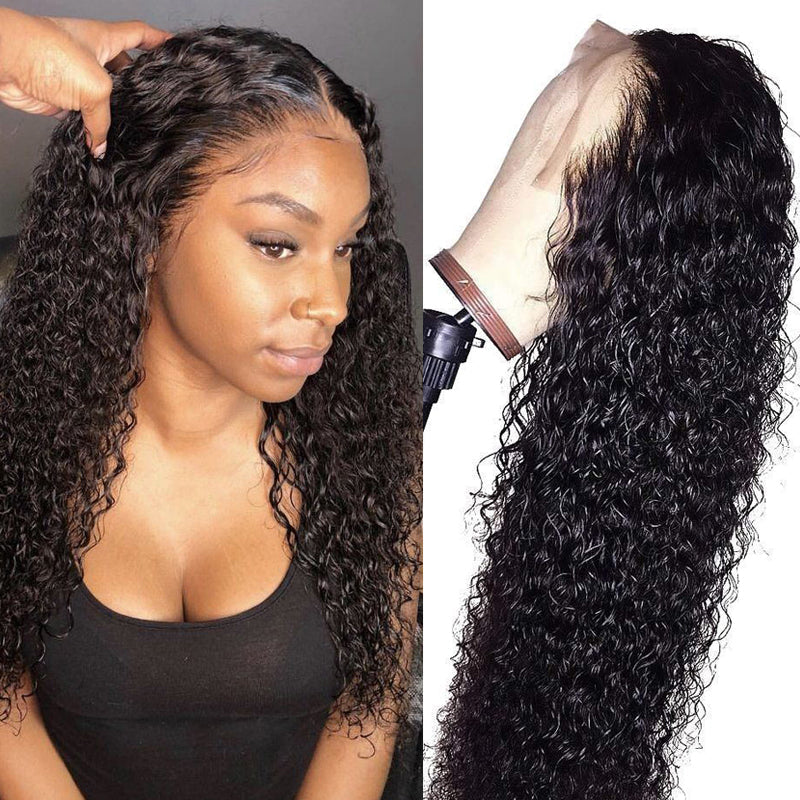 Jerry Curly Glueless Wigs 13x4 Transparent Lace Front Wigs Original Human Hair