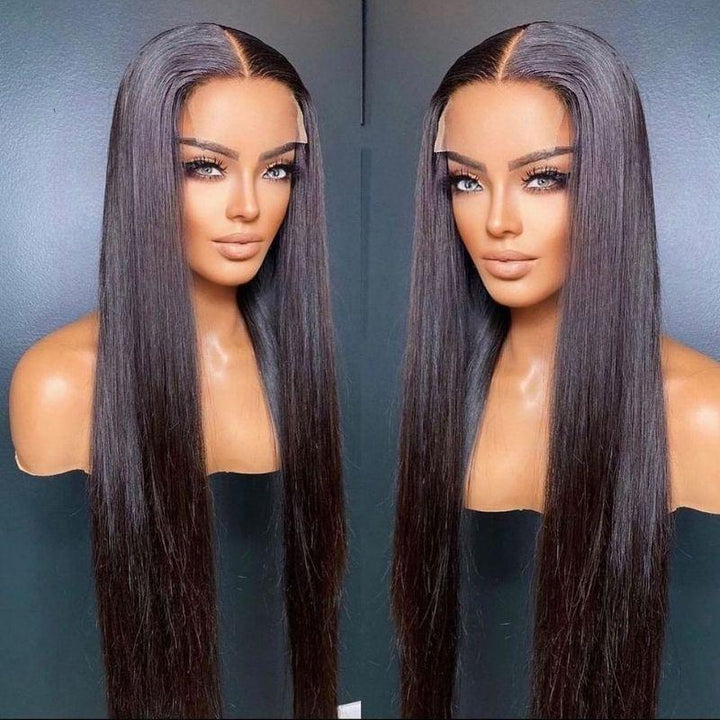 Silk Straight 4 By 4 Lace Closure Wigs 180% Density Human Hair Wigs