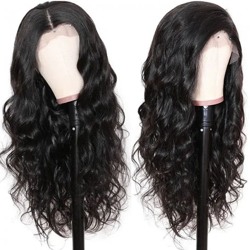 Body Wave 13x4 Invisible Transparent Lace Front Human Hair Wigs Bleached Knots 150% Density