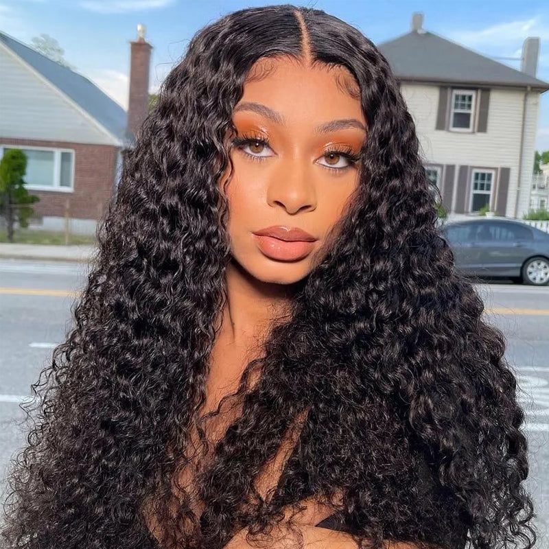 Curly Lace Wig Transparent Lace Front Wigs with Pre Plucked Human Hair Wigs