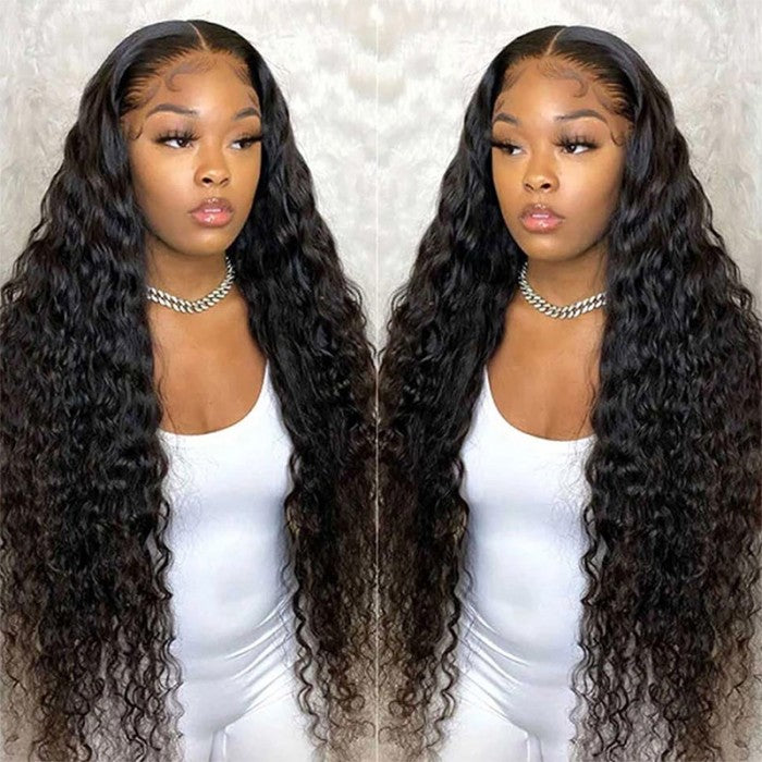 Deep Wave Glueless Wig Skin Melt 13*4 Lace Front Wigs For Women