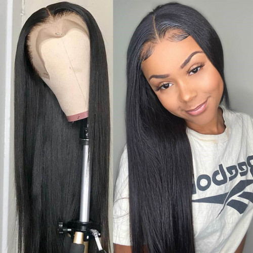 Straight Hair 13x4 Lace Front Wigs With Baby hair Tangle-Free Human Hair Wigs 200% Density