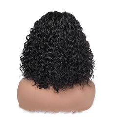 4X4 Glueless Wig Water Wave Curl Bob Wig 100% Human Hair