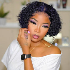 ReadytoGo T Lace Pixie Curly Cut Wig Middle Part Pixie Cut Wig