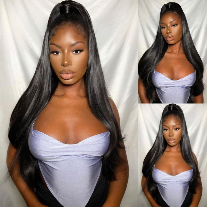 15A Lace 13x4 Frontal Straight Wig Crystal Clear Lace Human Hair Wigs With Pre Plucked Natural Hairline