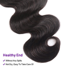 Body Wave 13x4 Frontal Natural Color With 3 Bundles 100% Human Hair