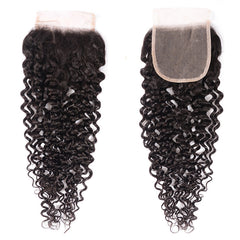 1 piece 4*4 Transparent Free Part Lace Closure Curly Hair