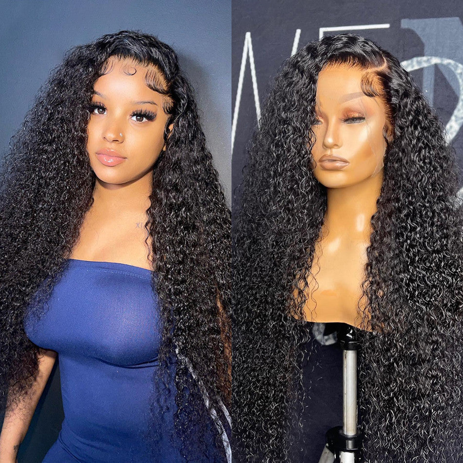 200% Density 15A Jerry Curly 13x4 Lace Front Wig Glueless for Women