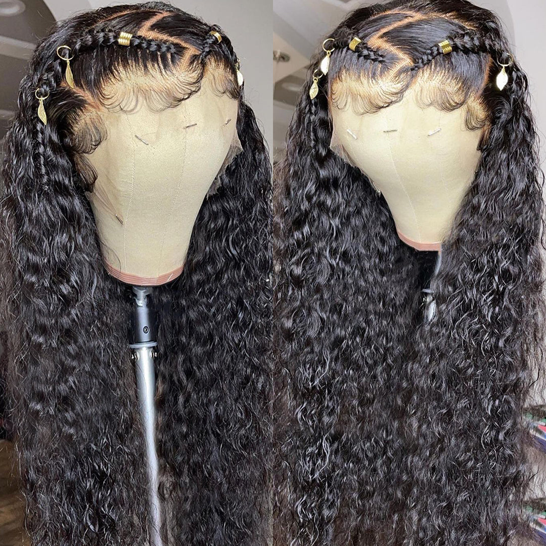 Hair Curly Transparent Lace Closure Wig Human Hair 13x4 Lace Frontal Wigs