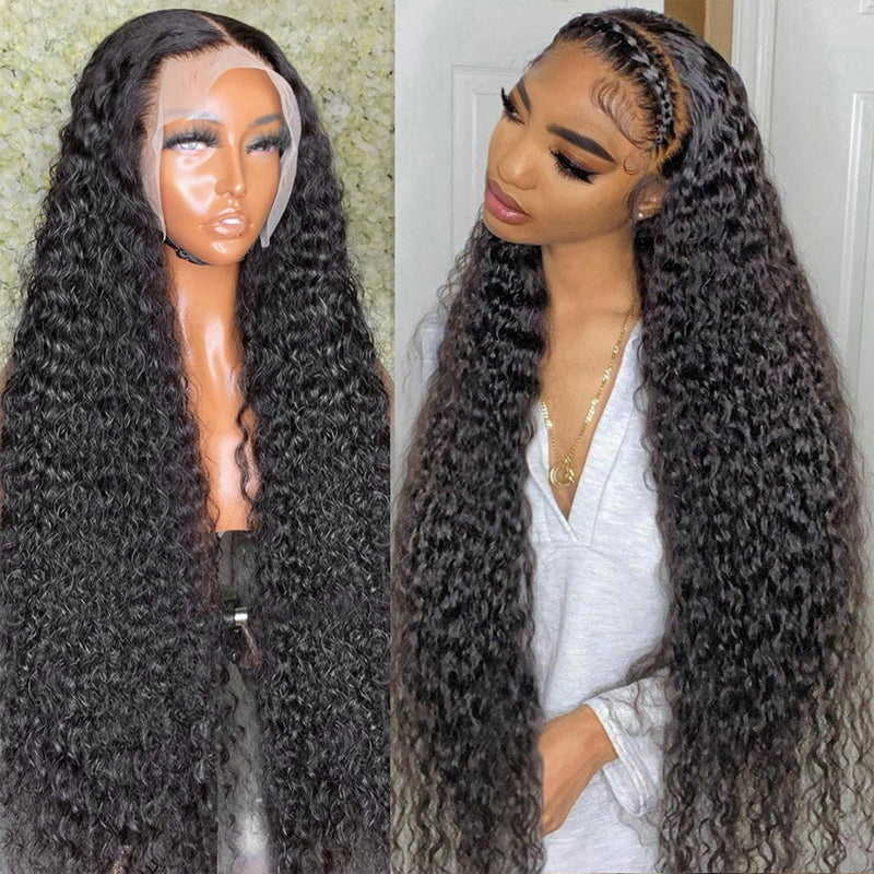 Hair Curly Transparent Lace Closure Wig Human Hair 13x4 Lace Frontal Wigs