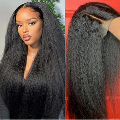 Yaki Straight 13x4 Lace Closure Glueless Wig Kinky Straight Human Hair