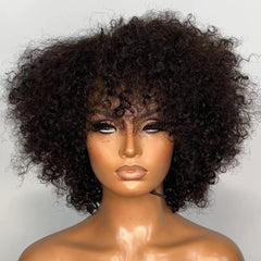 New Afro Look Bang Wig 100% Human Hair