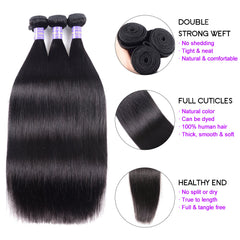 Hair Straight Hair Weave 1 Bundle 8"-30" Remy Human Hair