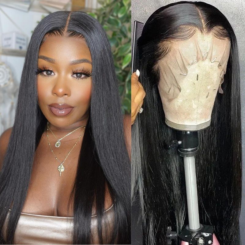 Straight Hair 13x4 Lace Front Wigs With Baby hair Tangle-Free Human Hair Wigs 200% Density