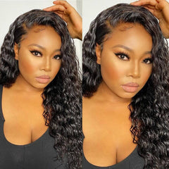 Front Water Wave Wig 13x4 Transparent Lace Front Natural Looking Wig For Black Women