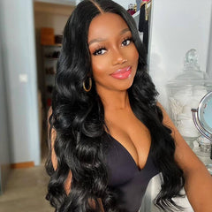 Body Wave Hair 4x4 Lace Closure Pre Plucked Natural Hairline Glueless Human Hair Wig