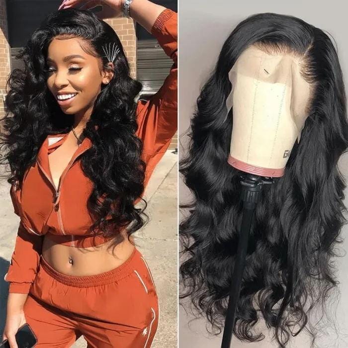 Hair Body Wave Lace Wigs Pre-plucked Natural Hairline Hand Tied Lace Part Wig