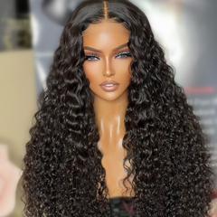 Water Wave Curly 4x4 Closure Lace Wig Human Hair Wigs Glueless Wig Pre Plucked Hairline